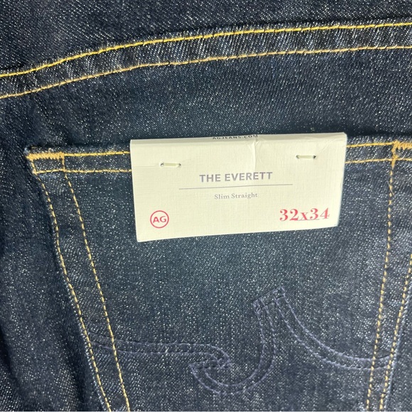 AG Adriano Goldschmeid Men's Dark Wash Size 32x34 Everett Slim Blue Jeans - Picture 11 of 14
